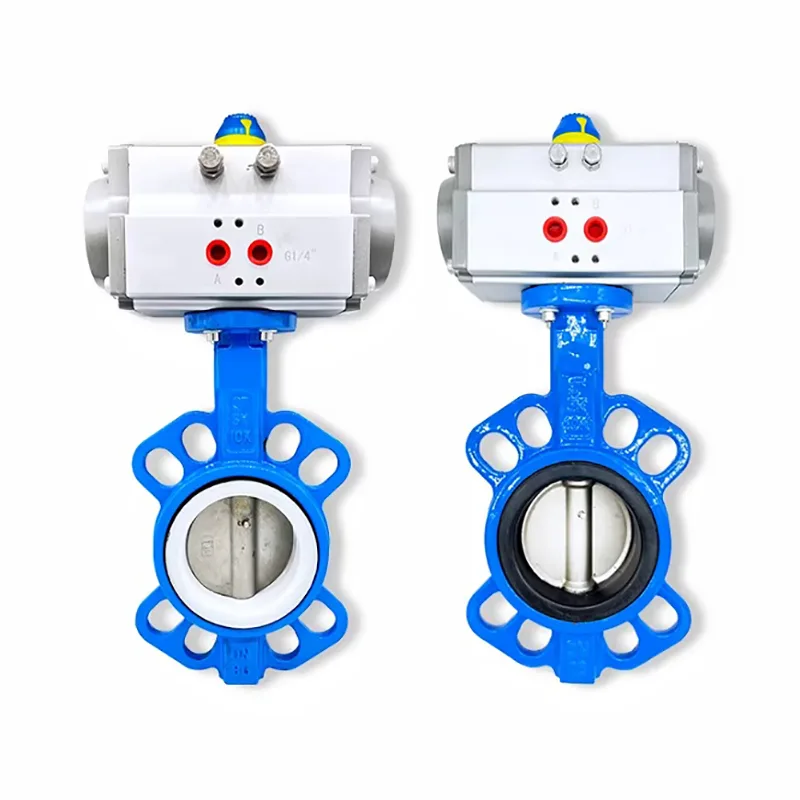 Válvula borboleta pneumática de aço inoxidável
